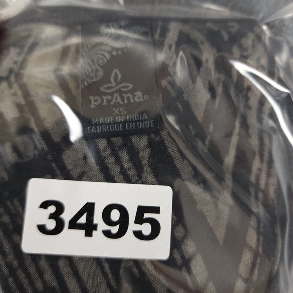 Prana Long Sleeve Geometric Print Top Charcoal Grey XS - Picture 8 of 8